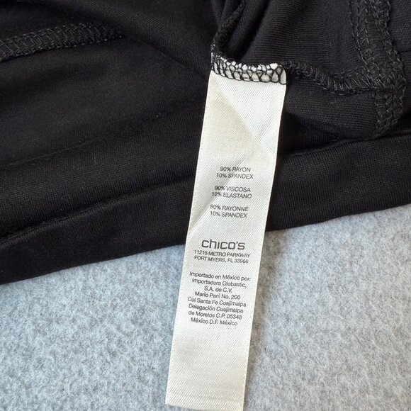 Zenergy by‎ Chicos Size 0 Black Short Sleeve Cardigan Classic Office Open Front - Picture 9 of 11